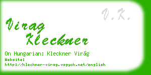virag kleckner business card